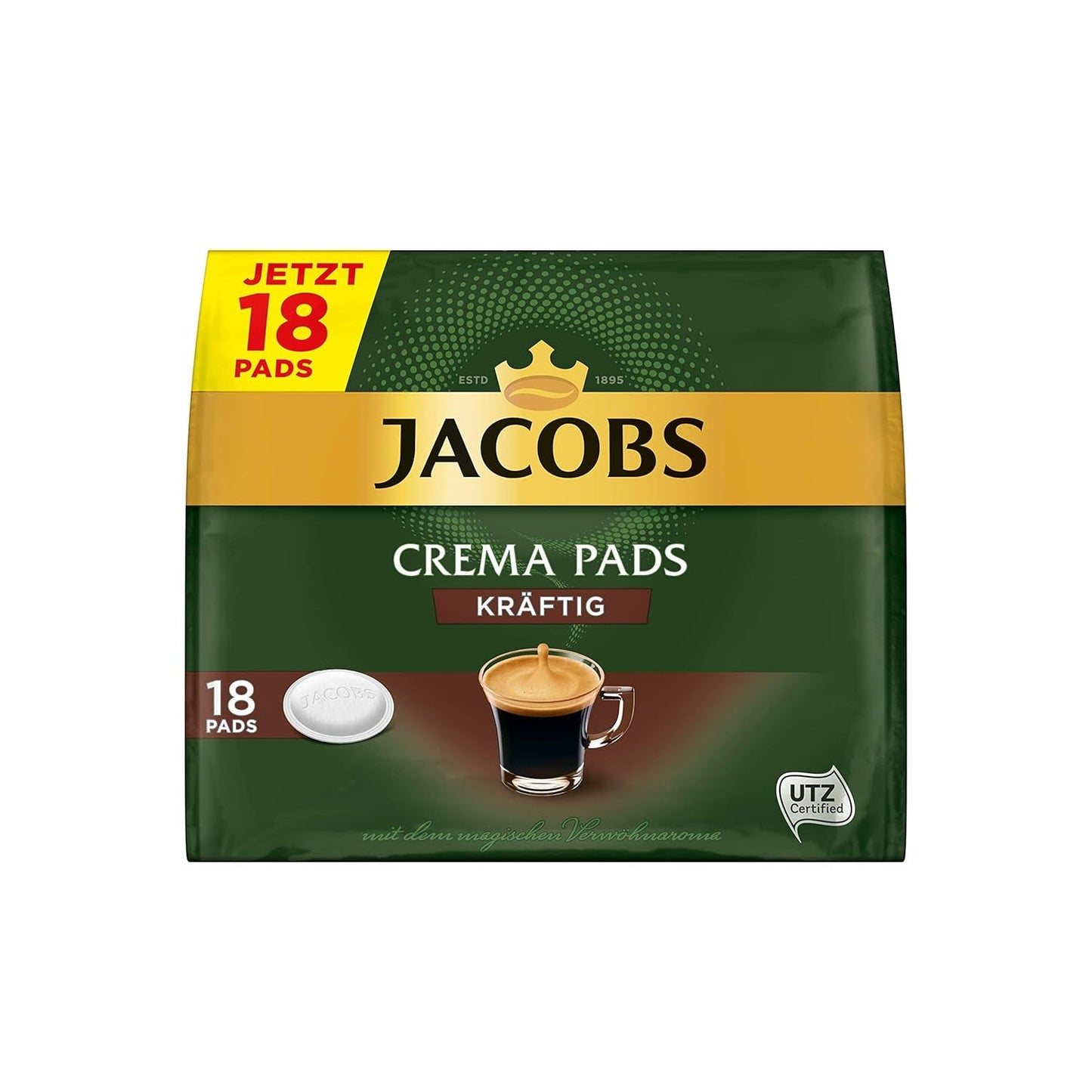 Kräftig Cream Pads, 90 Senseo compatibile Kaffeepads UTZ-zertifiziert, 5er Pack, 5 x 18 Getränke & Cream Pads, 90 Senseo compatibile Kaffeepads UTZ-zertifiziert, 5er Pack, 5 x 18 Getränke