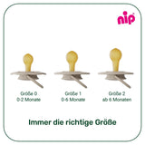 nip - Verde Ciliegia | 0-6 mesi | Confezione da 4 | Suzeta per bebeluși, potenza per alaptare e per loro. Tessuto sostenibile, realizzato in materiale naturale, verde scuro/marrone