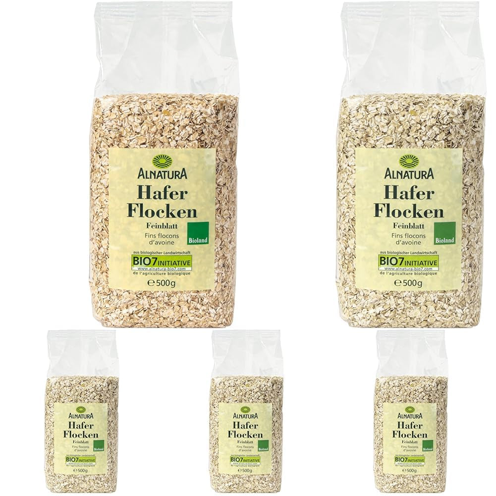Farina d'avena biologica, fiocchi piccoli, 500 g (1 confezione)