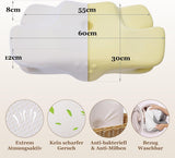 Wellsync Cuscino per il Collo Cuscino ergonomico Cuscino in Memory Foam Cuscino ortopedico per chi dorme sul fianco Chi dorme sulla schiena Chi dorme sullo stomaco Dolore al collo Bianco Grigio Cuscini ortopedici cervicali Naty Shop