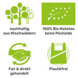 Set da tè Mate per due, biologico ● 2 tazze Mate + 2 bombillas + 300 g di tè Mate + istruzioni per la preparazione