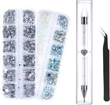 ANNYA 4000 Pezzi Strasssteine ​​​​Nägel Nail Art Strasssteine ​​​​Dekorationen Nagelsteine ​​Für Nail Art Zubehör e Klare Kristall Strasssteine ​​​​Handwork con Pick Up Pinzette e Strass Picker Dotting Pen…