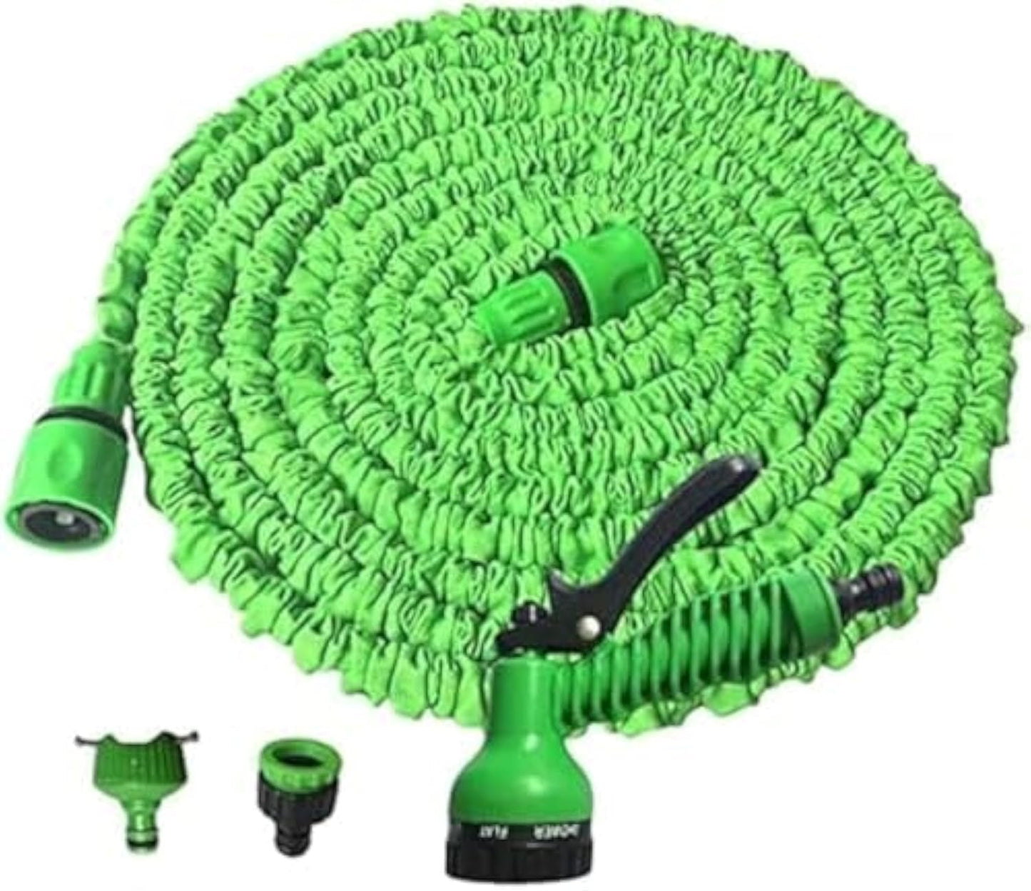 Tubo flessibile da giardino 15m verde, plastica/gomma, ugello a 7 vie, 8 bar, 0,68 kg, 1 pezzo