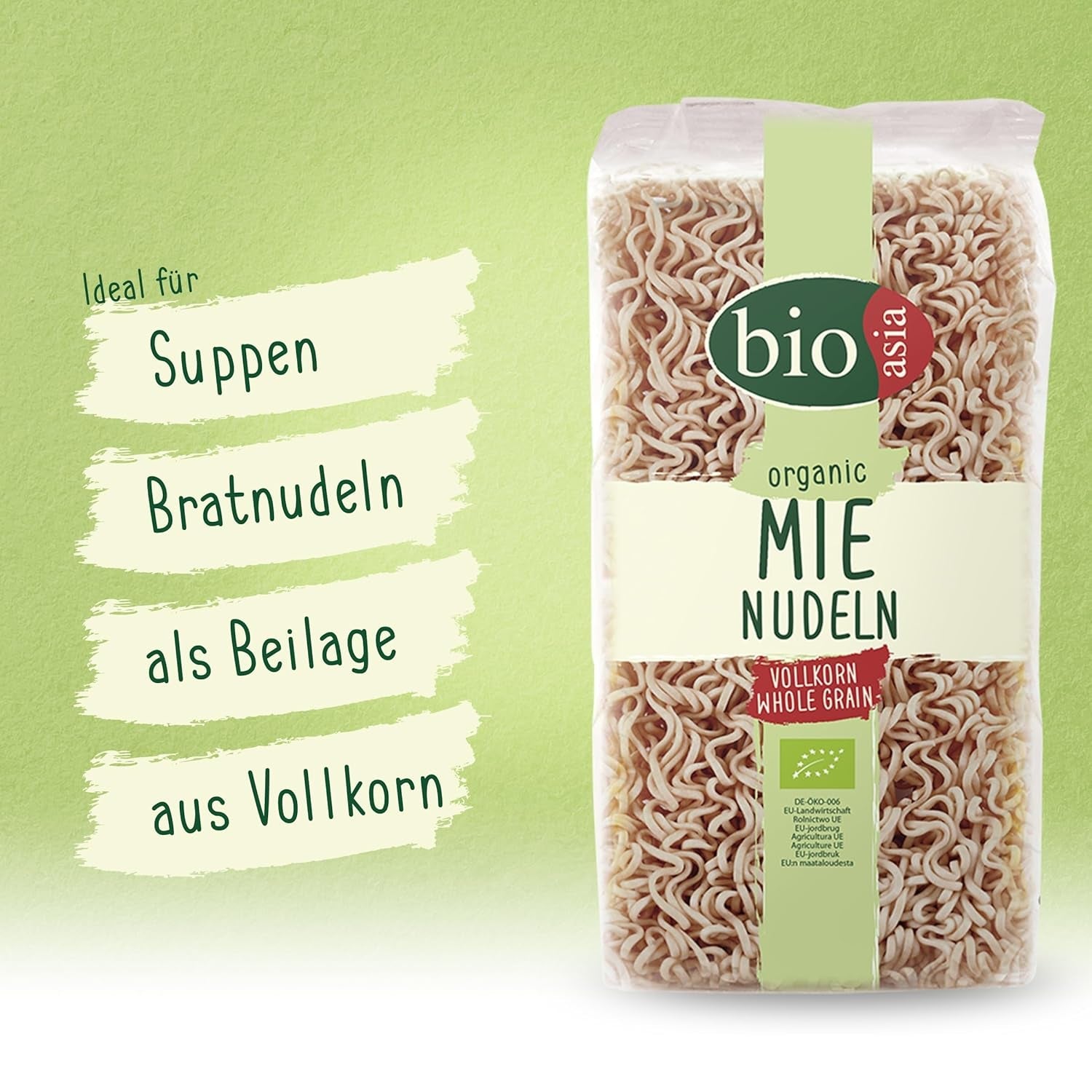 BIOASIA Bio Mie Noodles, a base di cereali integrali, facili e veloci da preparare (1 x 250 g)