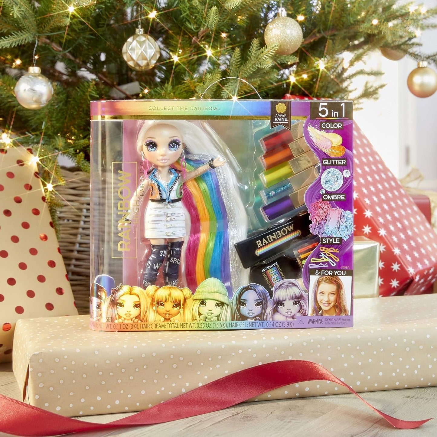 Rainbow High Hair Studio - Esclusivo set da gioco per bambola Amaya Raine con capelli lunghi per lo styling - Include gesso per capelli lavabile, spazzola per capelli e accessori - Regalo per bambini dai 6 anni in su