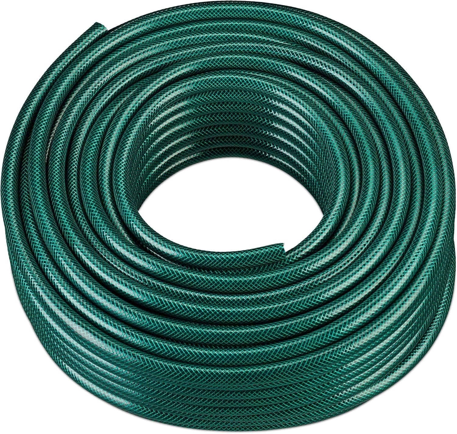 Relaxdays Tubo da Giardino 50 m Tubo Universale per Acqua da 1/2 Pollice in PP per Irrigare Aiuole e Prati Verde Scuro Verde