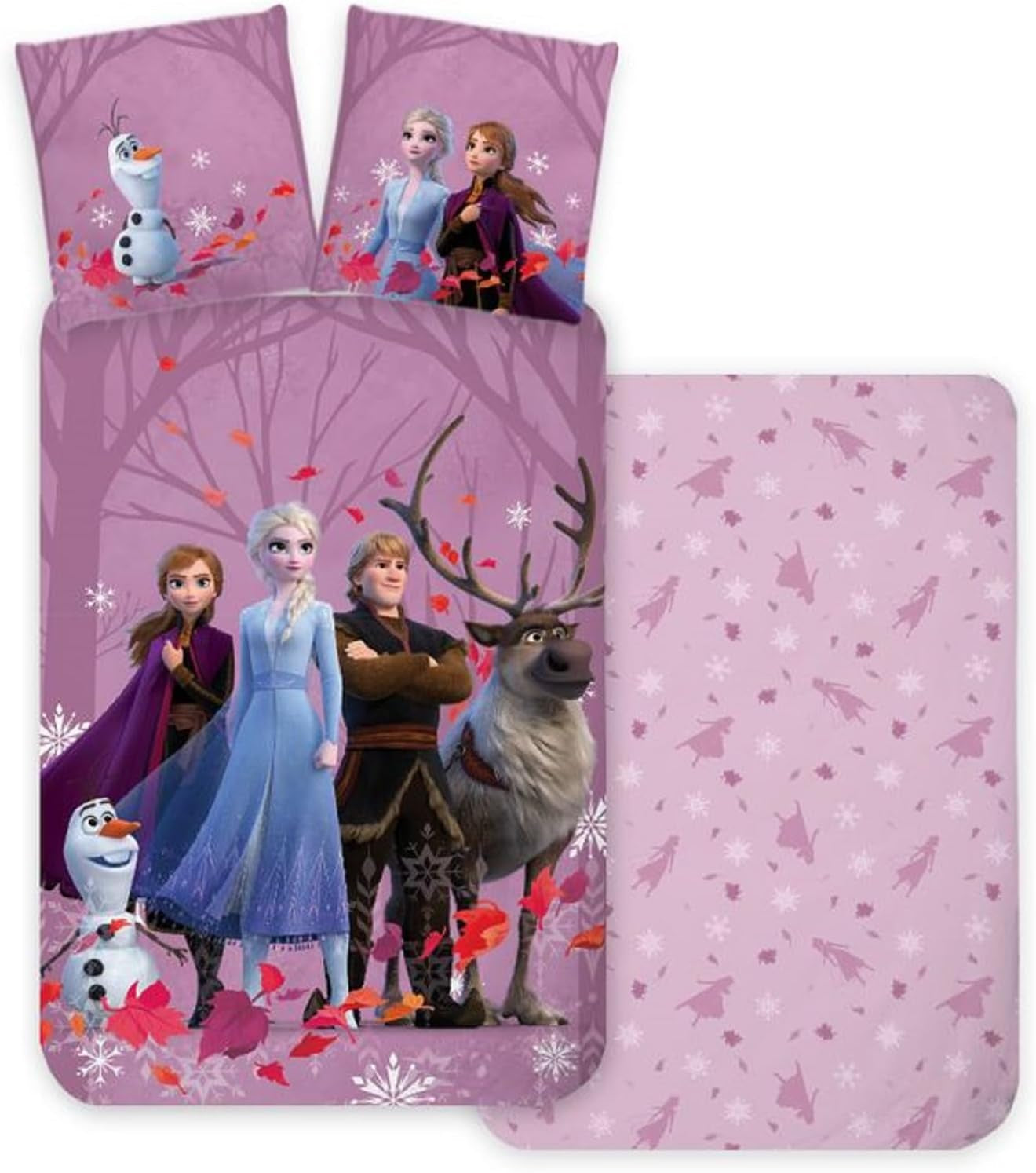 Reversibile 100% cotone Frozen Elsa Anna Kristof Sven e Olaf Biancheria da letto per bambini Naty Shop Titolo predefinito