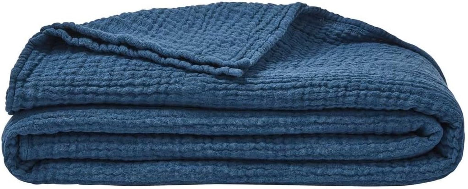 ESSIX Plaid, Monocolore, In garza di cotone, Jazzy, 130 X 170 Cm Trapunte e trapunte Naty Shop Blu - Petrolio