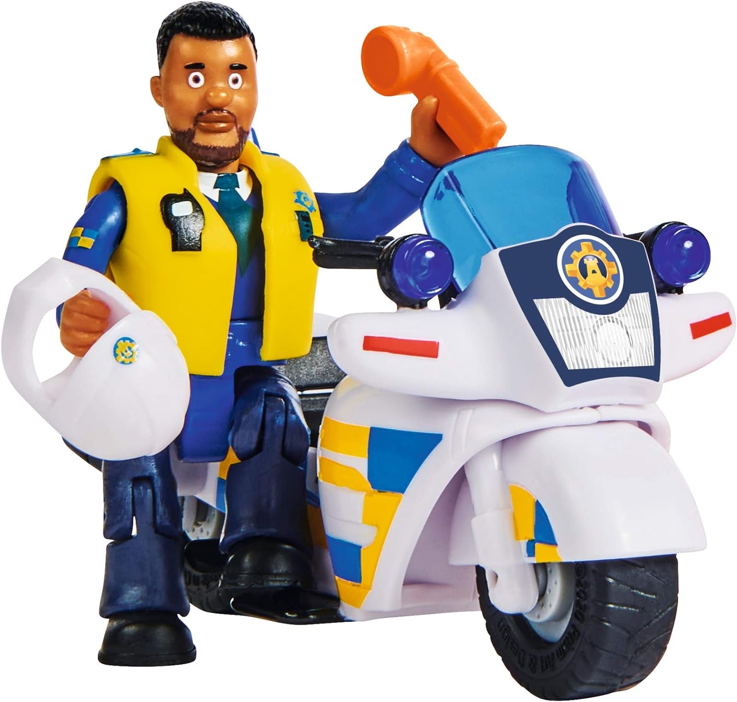 Simba 109251092 - Motocicletta della polizia Sam il pompiere, Con il personaggio di Malcolm, Con accessori, Stagione 12, Da 3 anni Action figures Naty Shop