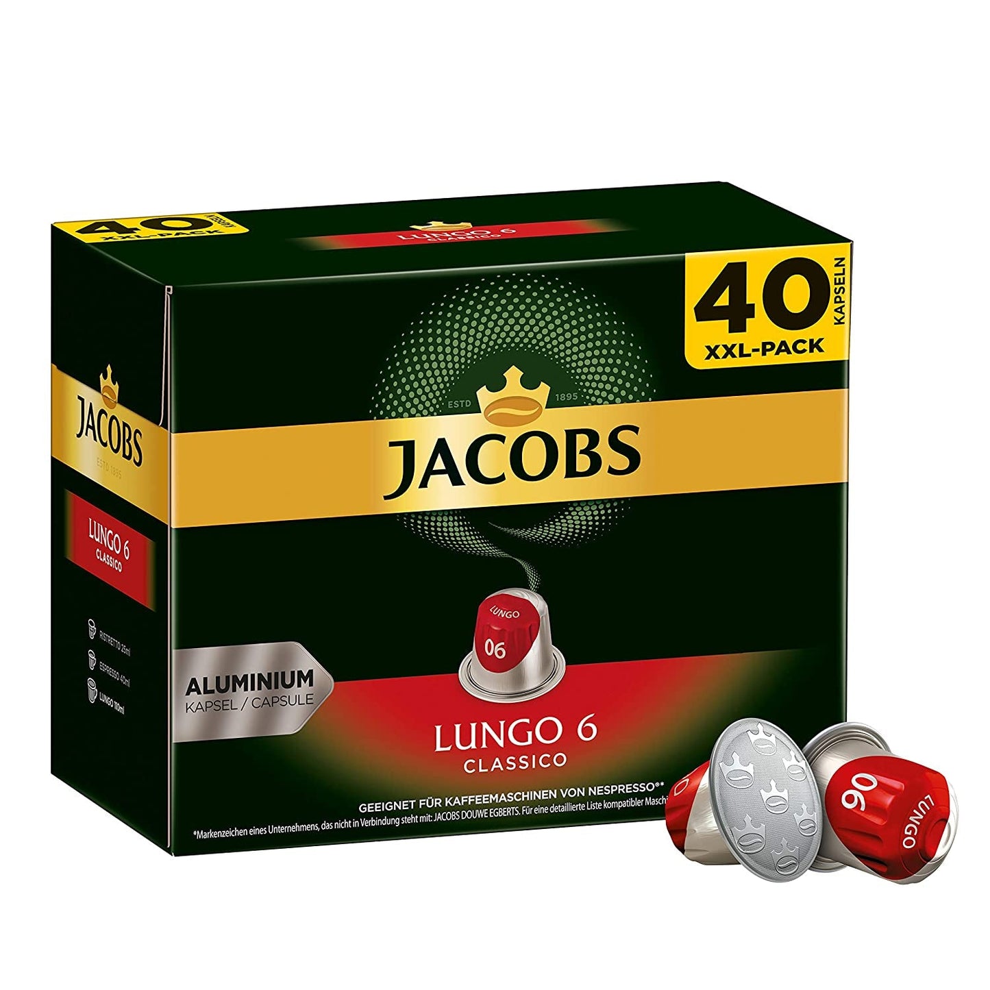 Kaffeekapseln Lungo Classico (nur für kurze Zeit) Megapack XXL & Kaffeekapseln Krönung Crema, 200 capsule compatibili Nespresso, confezione da 10, 10 x 20 getränke, 1040 g