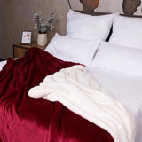 Komfortec accogliente coperta 150X200 Cm, soffice coperta in pile certificata Oeko-Tex, calda coperta sherpa per il divano, coperta spessa per il divano, Letti e coperte bordeaux Besuche den Komfortec-Store