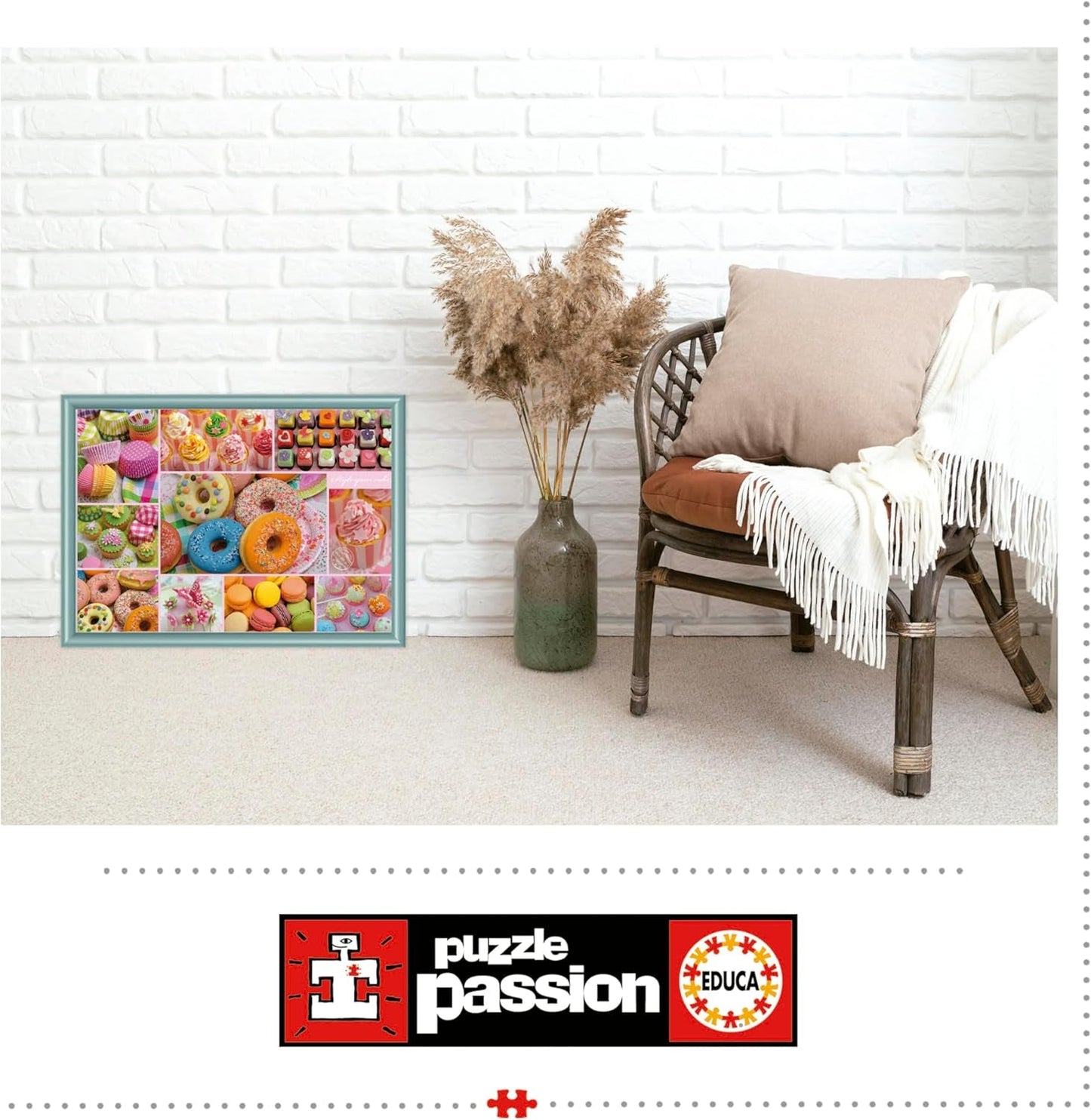 Educa - Puzzle da 500 pezzi per adulti | Collage di caramelle. Dimensioni: 48X34 cm. Include la colla per puzzle Fixpuzzle. Per 11 anni (19904) Puzzle Naty Shop