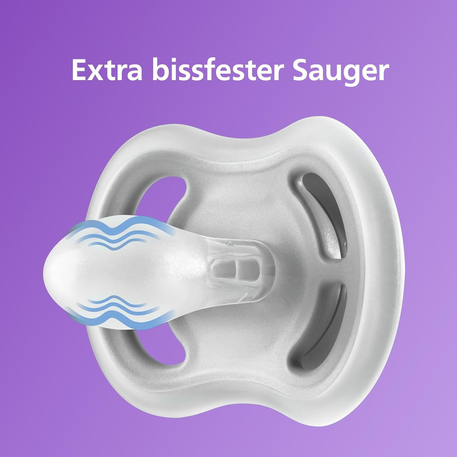 Succhietto Philips Avent Ultra Air - set di 2 succhietti traspiranti senza BPA per bambini a partire da 18 mesi, inclusa custodia per il trasporto e sterilizzazione, Whale/Whale (modello SCF349/24)