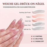 Set unghie finte ballerina - 240 pezzi di delicato rosa lilla per unghie finte, colla a copertura totale su unghie finte, set di punte per unghie finte per manicure e nail art per donne e ragazze (rosa lavanda)
