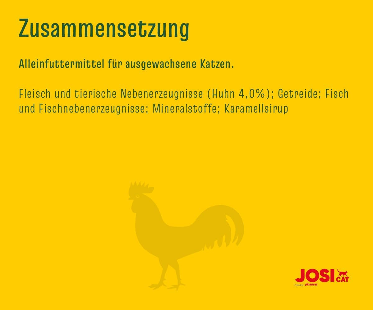 JosiCat Pollo in Salsa (12 x 415 g) | Adulto | Cibo umido premium per gatti adulti | Pollo in salsa | Vitamina D3 ed E | Realizzato da JOSERA | Cibo umido per gatti | Alimento completo | Confezione da 12