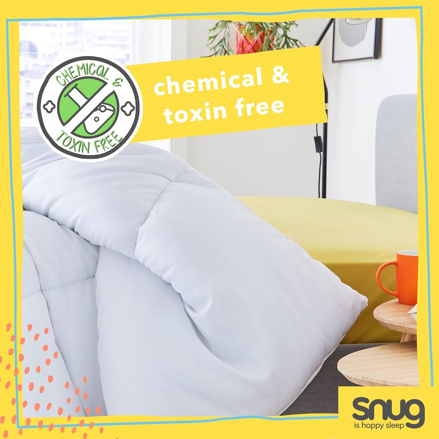 Piumino Just Right Snug, 10.5 tog, fibra cava, bianco, letto matrimoniale Piumini e trapunte Naty Shop