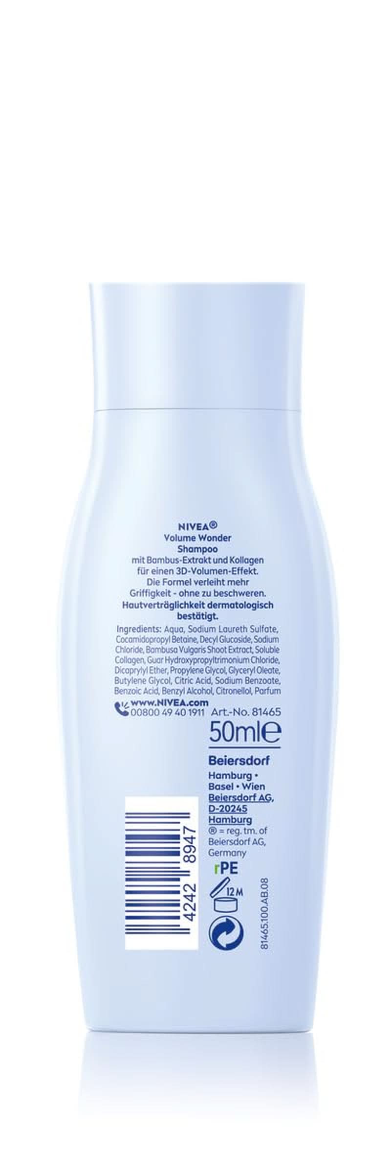 NIVEA Volume Wonder Shampoo rinforzante, shampoo volumizzante, 50 ml Doccia e bagno Naty Shop