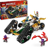 LEGO NINJAGO Ninja Team Combi Caterpillar 4 in 1 Set con aliante, auto da corsa e 2 motociclette e 6 minifigure Regalo per ragazzi e ragazze Giocattolo Ninja 71820 Set da costruzione Besuche den LEGO-Store Titolo predefinito
