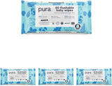 Salviette usa e getta ecologiche per la pelle sensibile del bambino 70 salviette (1 confezione) 99% acqua 100% senza plastica per pelle sensibile incline all'eczema Neonato biodegradabile Vegan