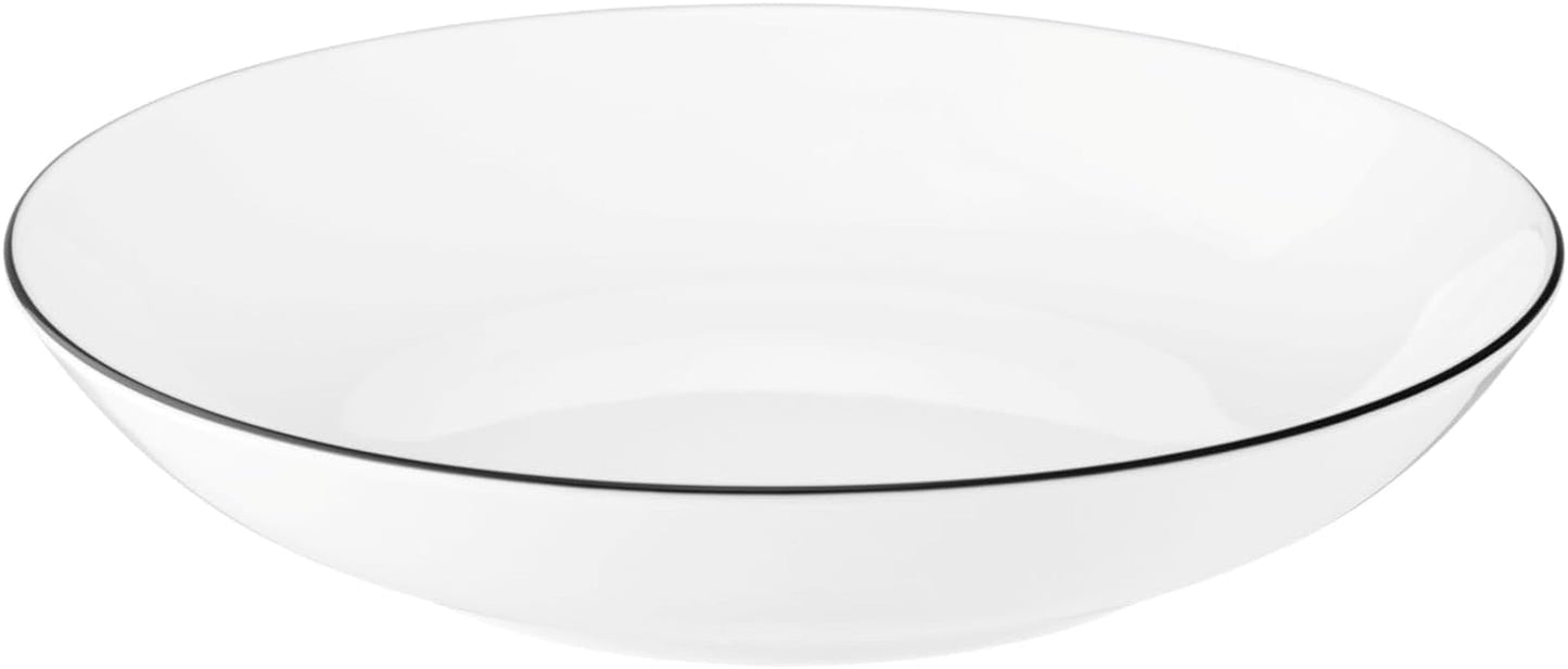 Servizio tavola Seltmann Weiden 001.737148 Lido - 6 Piatti Piani + 6 Sottopiatti - 12 Pezzi - Black Line