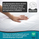 Cuscino per dormire medio Comfort Air TEMPUR, cuscino traspirante per ogni posizione di sonno, OEKO-TEX MADE in GREEN, rigidità media, 40 X 80 Cm Cuscini standard Naty Shop
