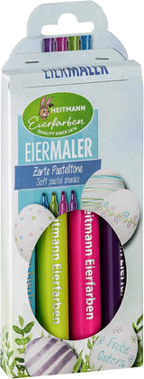 Heitmann Egg Colors - Pastello per pittori di uova - 4 matite colorate in rosa, verde, blu e viola