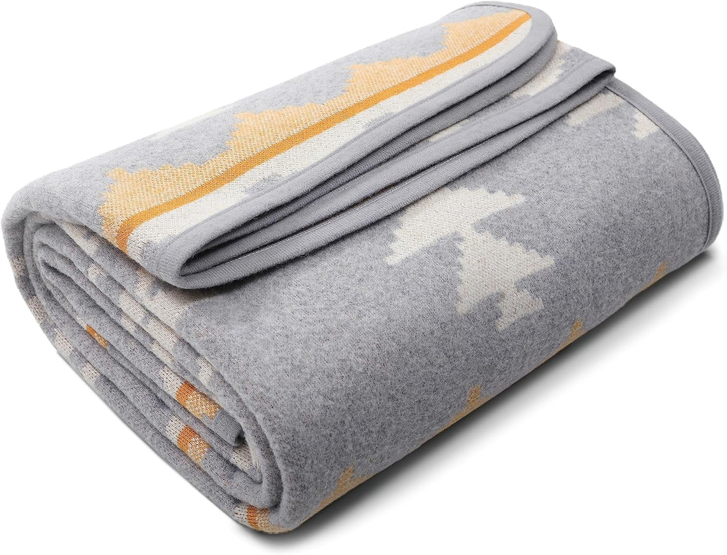 ACUSHLA 200,7X160 Cm, 1,7 Kg, Coperta, Coperta di Lana, Calda Coperta da Viaggio, Coperta Lavorata a Maglia, Coperte Decorative per Divano, Sedia, Divano, Letto, Soggiorno, Campeggio, Adatta a Tutte le Stagioni Ww203 Letti e Coperte Beuche den ACUSHLA-Store Morocco Grey 63" X 51"