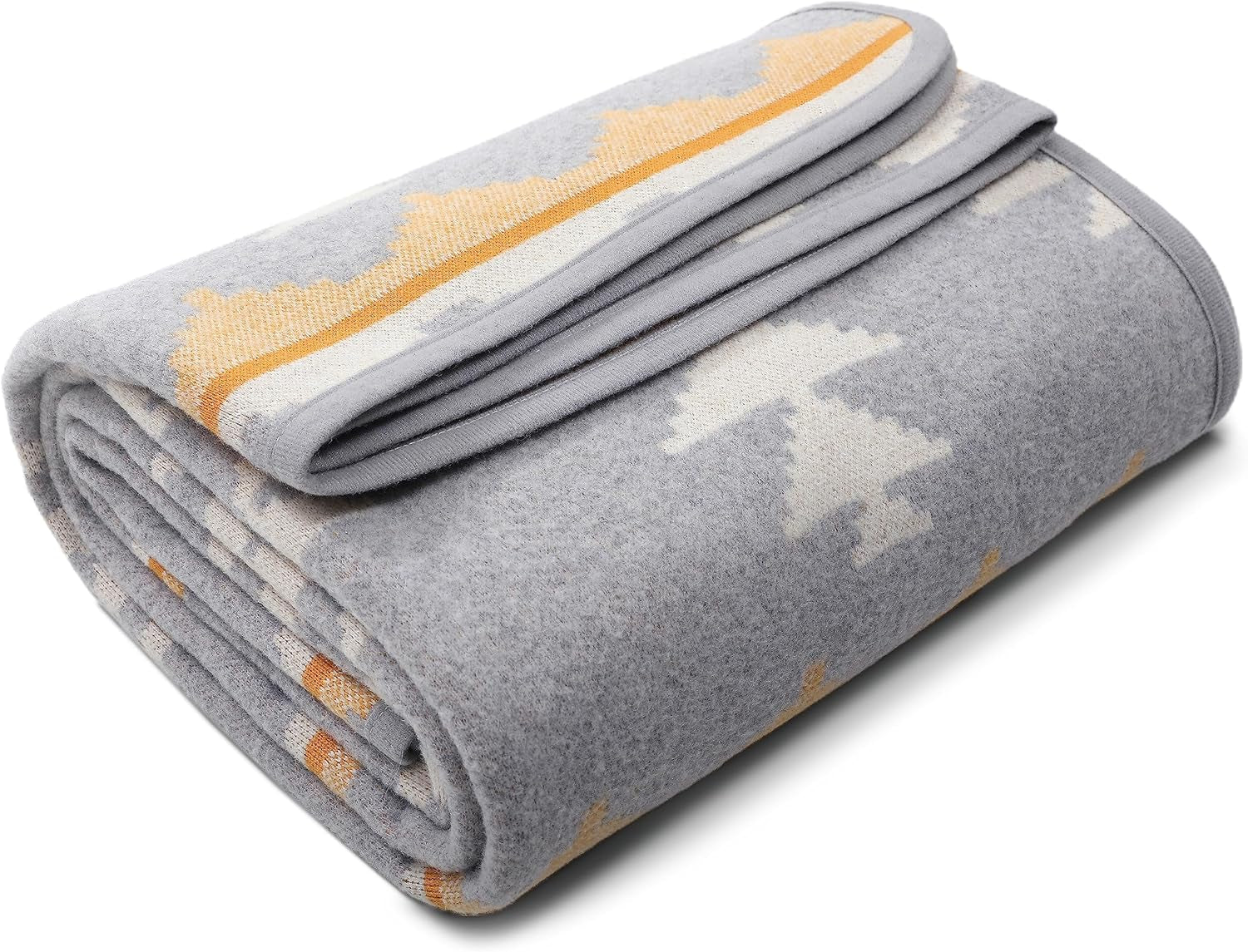 ACUSHLA 200,7X160 Cm, 1,7 Kg, Coperta, Coperta di Lana, Calda Coperta da Viaggio, Coperta Lavorata a Maglia, Coperte Decorative per Divano, Sedia, Divano, Letto, Soggiorno, Campeggio, Adatta a Tutte le Stagioni Ww203 Letti e Coperte Beuche den ACUSHLA-Store Morocco Grey 63" X 51"