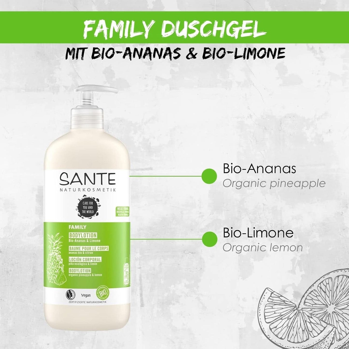 SANTE Cosmetici Naturali Gel doccia rinfrescante al profumo di agrumi, 950 ml Doccia e bagno Naty Shop