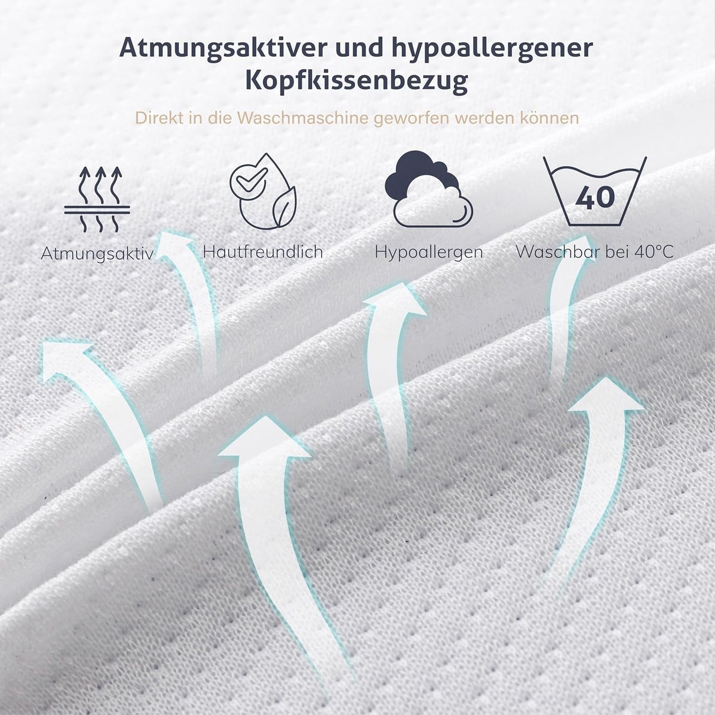 EGO HOME Cuscino Memory Foam Morbido Cuscino ergonomico per chi dorme sulla schiena Cuscino per il supporto del collo per chi dorme sul fianco Con fodera traspirante e lavabile, Certificato Oeko-Tex, Cuscino per il collo 75X35Cm Perne standard Naty Shop