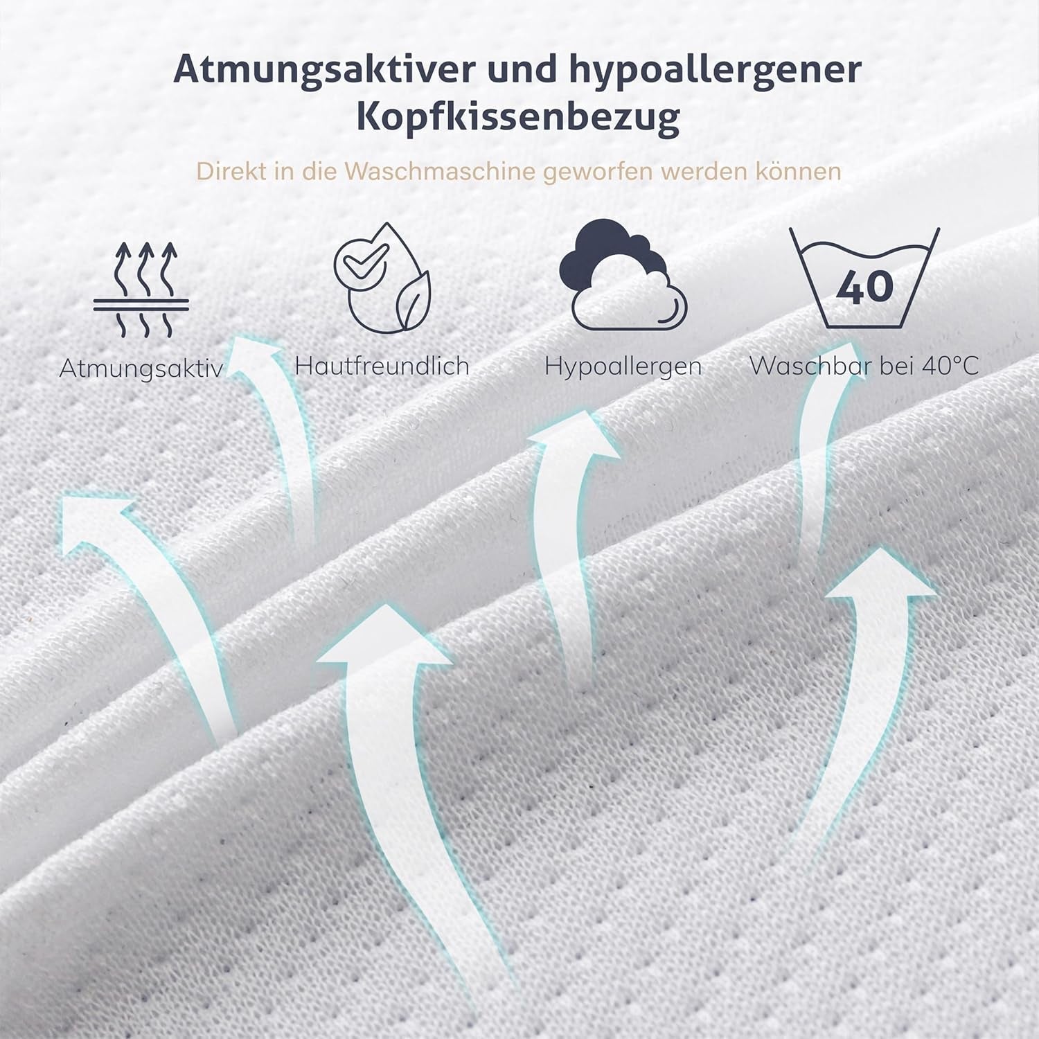 EGO HOME Cuscino Memory Foam Morbido Cuscino ergonomico per chi dorme sulla schiena Cuscino per il supporto del collo per chi dorme sul fianco Con fodera traspirante e lavabile, Certificato Oeko-Tex, Cuscino per il collo 75X35Cm Perne standard Naty Shop