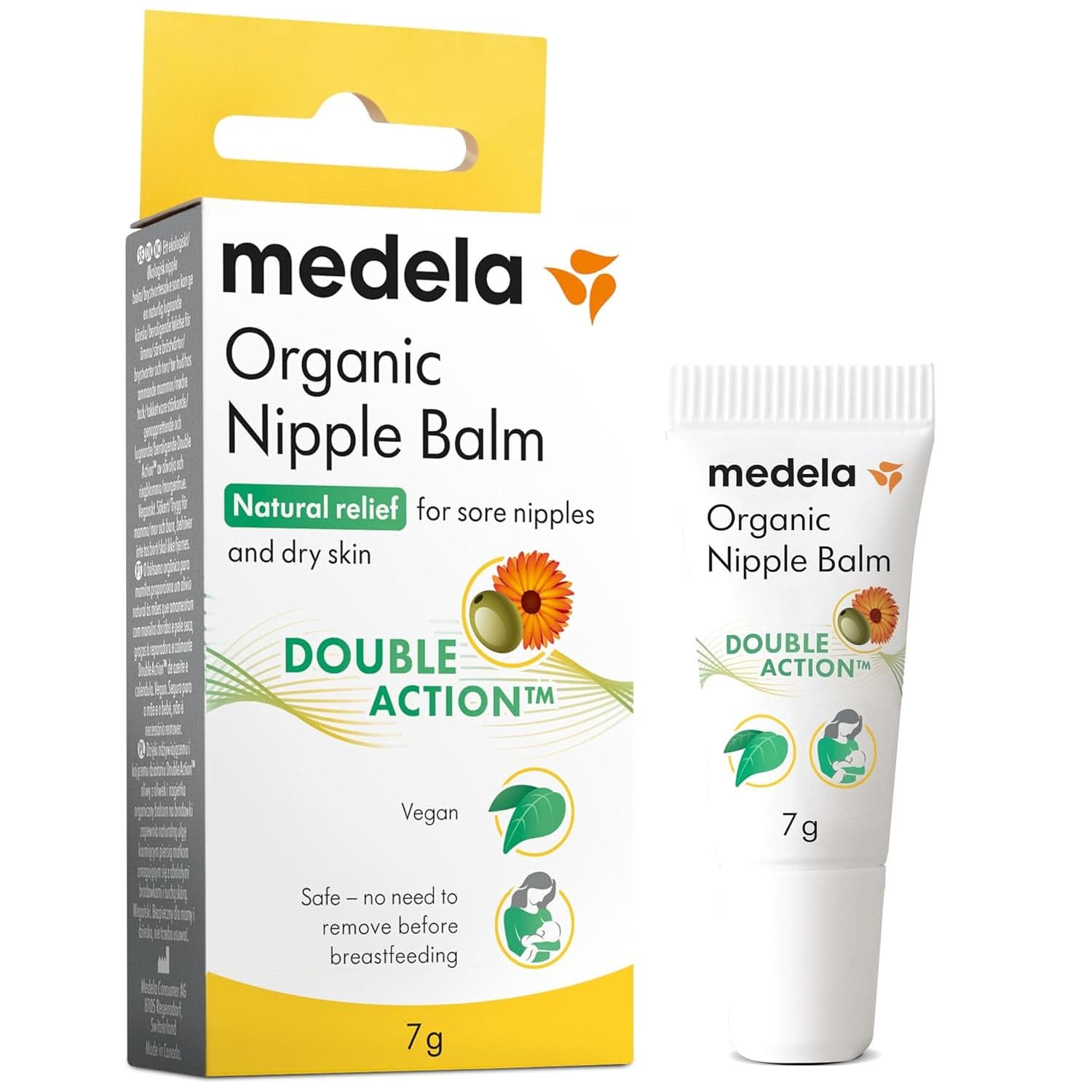 Medela Bio-Brustwarzenbalsm – Beruhigend Und Pflegend Für Stillende Mütter – Hergestellt Aus Naturichen, Sicheren Inhaltsstoffen – Linderung Bei Beanspruchten Brustwarzen – Postpartum Essentials 40 G Accessori Alimentazione e Allattamento Baby Naty Shop Bio Brustwarzencreme 7G