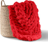 Coperta a maglia grossa, plaid, 100% lavorata a mano con filato di ciniglia jumbo (127 X 152,4 cm, grigio lilla) Adyrescia Rosso 50 "X60" Letti e coperte