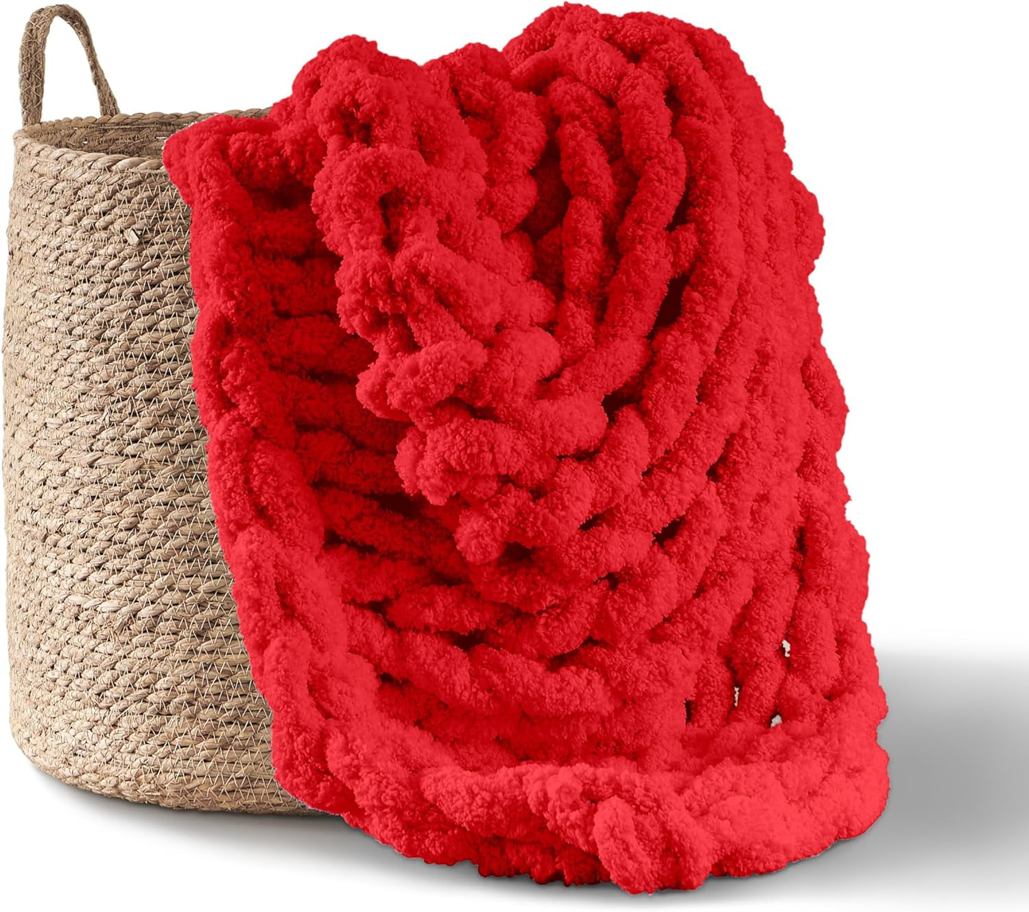 Coperta a maglia grossa, plaid, 100% lavorata a mano con filato di ciniglia jumbo (127 X 152,4 cm, grigio lilla) Adyrescia Rosso 50 "X60" Letti e coperte