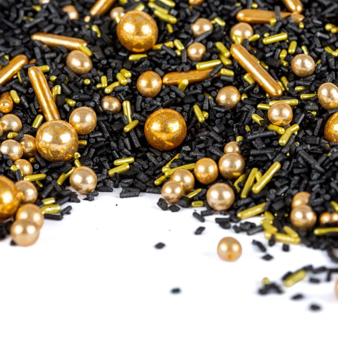 Super Streusel, Gold Rush Gold Black Sprinkle Decorazione Naty Shop