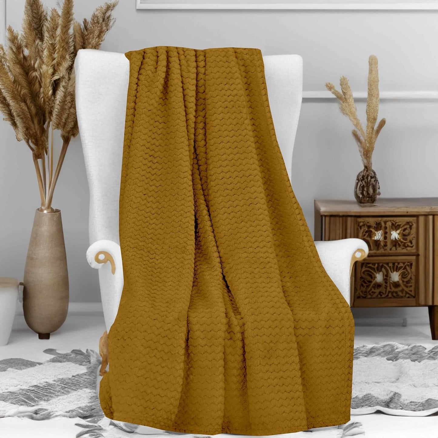Coperta Soleil D'Ocre, 180 X 220 cm, Cocooning, Giallo Senape Letti e coperte Besuche den Soleil d'Ocre-Store