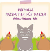 MjAMjAM - Cibo umido premium per gatti - Wellness - Digestive - Pollo, confezione da 12 (12 x 125g), senza cereali