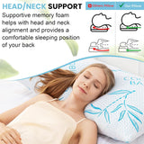 Comfysleep Cuscino King Size in Viscosa di Bambù, Memory Foam Triturato e rinfrescante, Fodera Removibile/Lavabile in Viscosa di Bambù Regolabile, 2 Pezzi Naty Shop Cuscini Standard