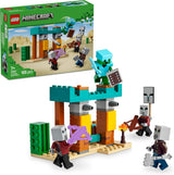 LEGO Minecraft Set videogioco The Illager Desert Patrol per bambini, mini giocattolo dell'avamposto e tre minifigure tra cui il saccheggiatore, il servo e il cavaliere dei cactus 21267 Set di costruzione Besuche den LEGO-Store Titolo predefinito