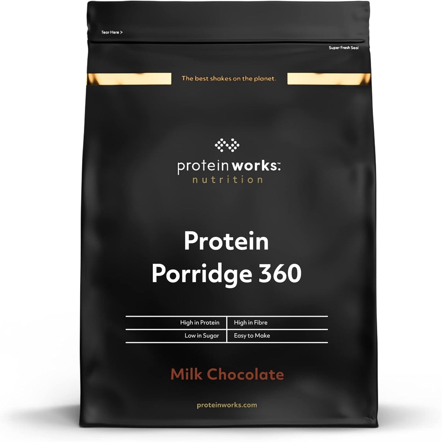 Protein Works - Porridge Proteico 360 | Mito Ulteriori vitamine e minerali | Proteinreiches Frühstück | Kalorienarme Haferflocken | 6 porzioni | Cioccolato al latte 500G Cereal Naty Shop Titolo predefinito