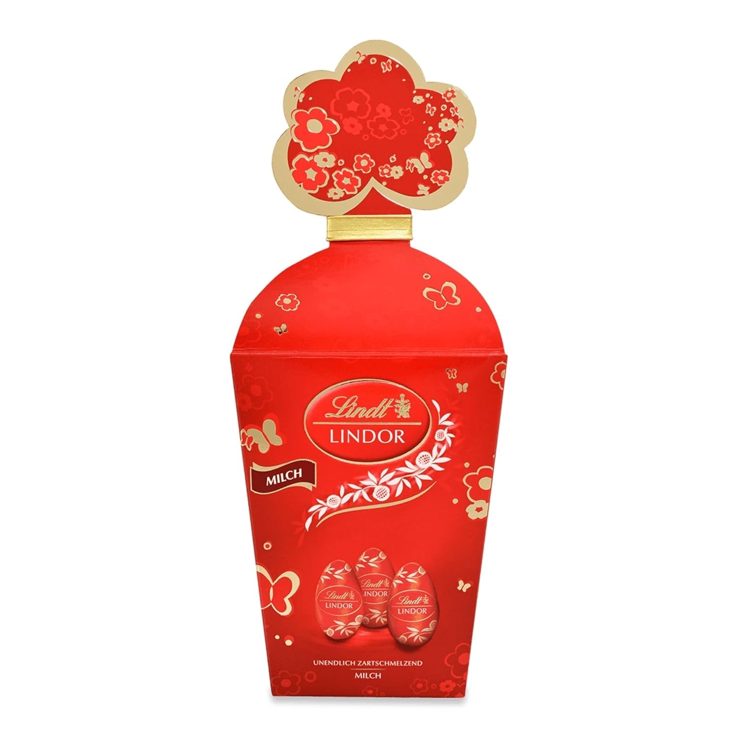 Mix Pasquale Lindt Cioccolato LINDOR | Scatola 144g | Uova LINDOR che si sciolgono in bocca in tre varianti: Cioccolato al latte, Cioccolato fondente, Nocciola | Cioccolato pasquale | Regalo di cioccolato | 1 confezione