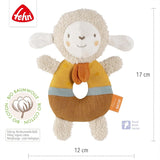Fehn anello da presa per bebè pecora fehnNATUR - peluche con cotone biologico - giocattolo per bebè con campanello e gioco didattico - giocattolo da afferrare per neonati e bambini da 0+ mesi Baby Toys Naty Shop