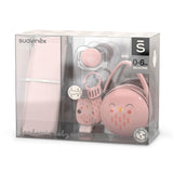 Set regalo Suavinex per neonati. Set 4 pezzi composto da: Succhietto fisiologico SX Pro per neonati 0-6 mesi + portaciuccio + copriciuccio Duo + anello dentizione in silicone. Paese delle meraviglie, beige