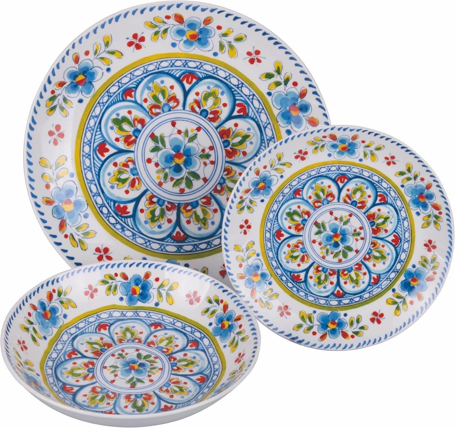 Servizio da tavola in porcellana 18 pezzi, 6 diversi set di piatti, Andalusia