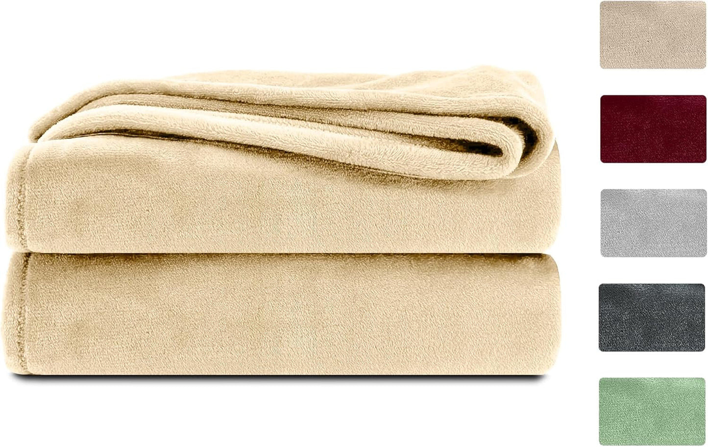 Komfortec soffice coperta, coperta comoda, coperta in pile, certificata Oeko-Tex, super morbida, 150X200 Cm, 260 G/M², beige Letti e coperte Besuche den Komfortec-Store Beige sabbia 220 X 240 Cm