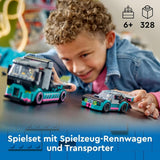 LEGO City Bisarca con auto da corsa, camion giocattolo con rampa di carico regolabile e auto da corsa, set da costruzione con 2 minifigure, pilota da corsa e camionista, per bambini dai 6 anni 60406 Set da costruzione Besuche den LEGO-Store