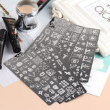 JMEOWIO Nail Stamping Stencil Halloween 6 pezzi Nagelstempel Stencil Nail Art Dekoration Nageldesign Zubehör Böse Gruselige Kürbis-Geisterhexe