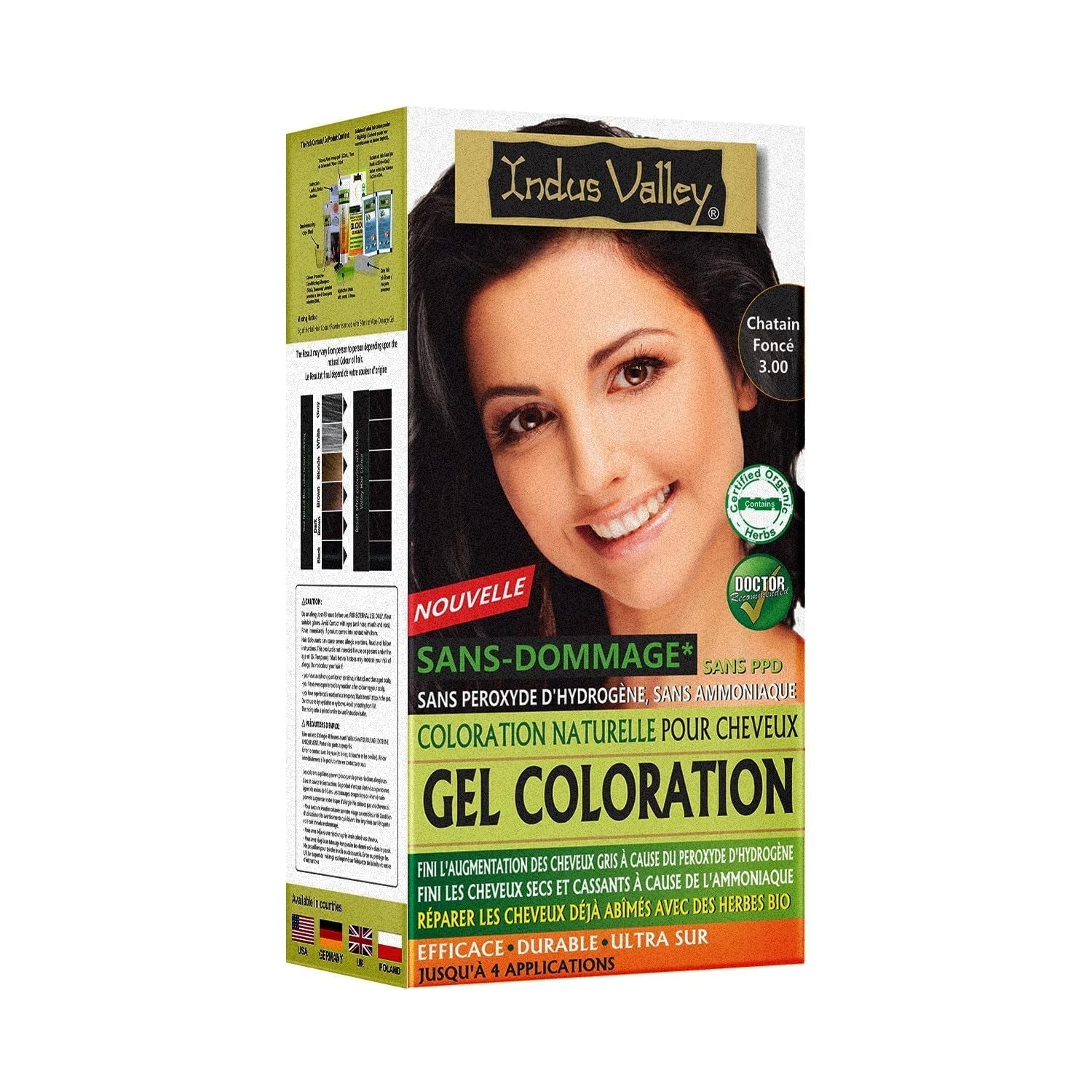 Colorazione per capelli in gel naturale senza danni della Valle dell'Indo | Senza ammoniaca, vegano e cruelty free | Fino al 100% di copertura dei capelli bianchi, risultati duraturi | Castano chiaro 5.0 (20 grammi + 200 ml) Tintura per capelli Naty Shop Castano scuro
