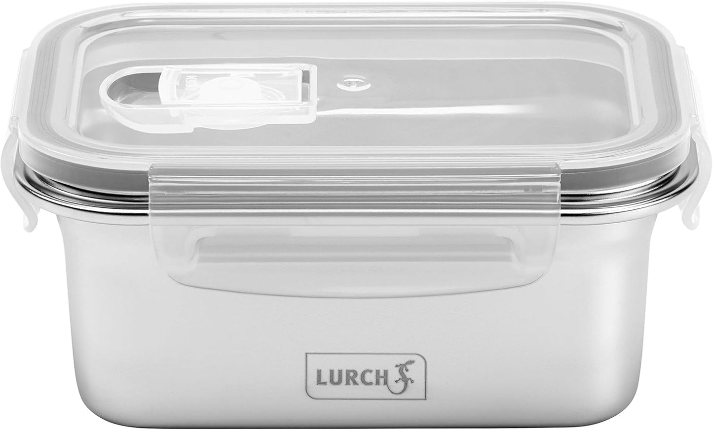 Lurch 240895 Lunch Box Scatola di sicurezza/conservazione in acciaio inossidabile di alta qualità con coperchio in plastica senza BPA 2000 ml Scatole trasparenti per alimenti Naty Shop 500 ml