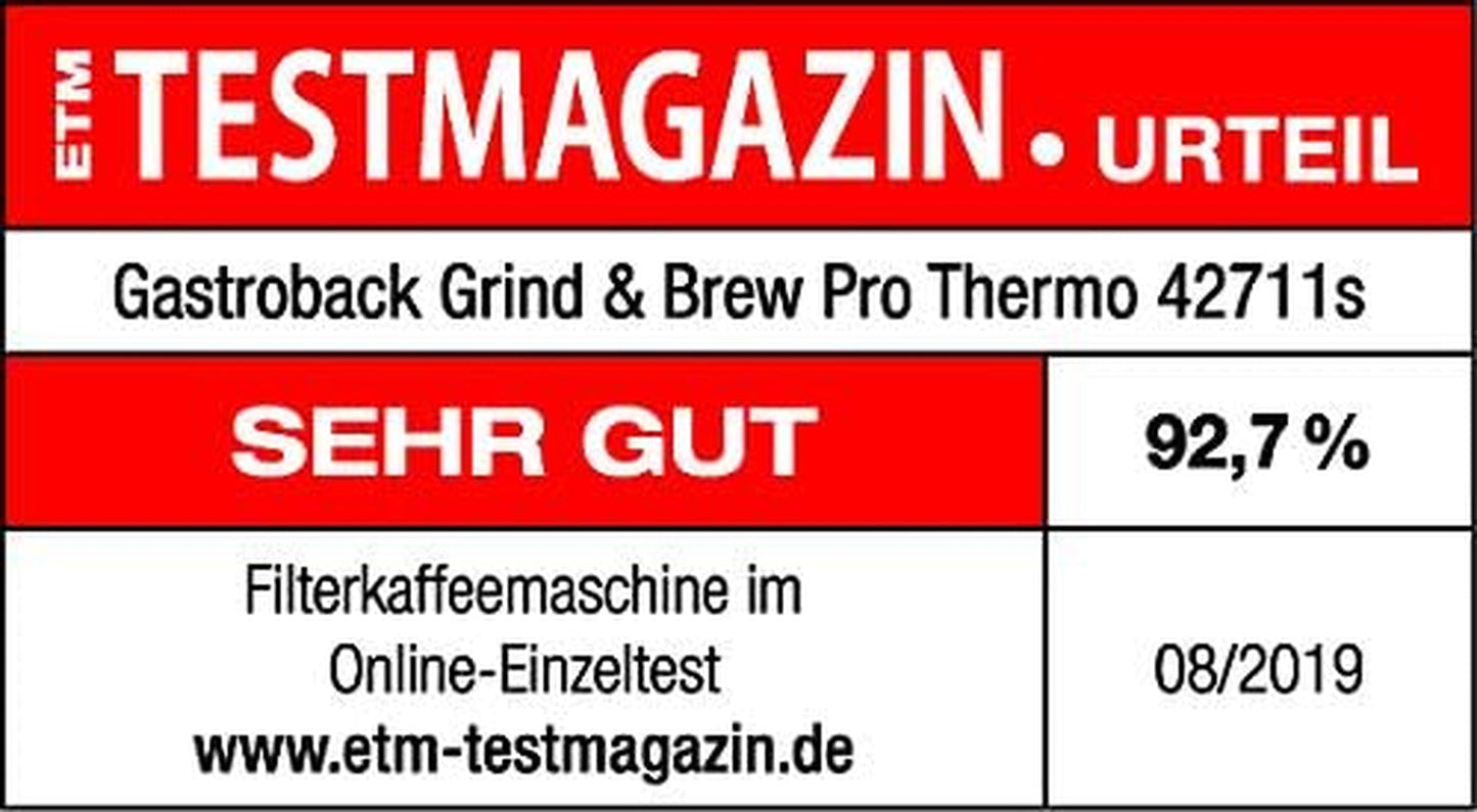 Macchina per caffè espresso termica GASTROBACK Grind & Brew Pro, argento, nero